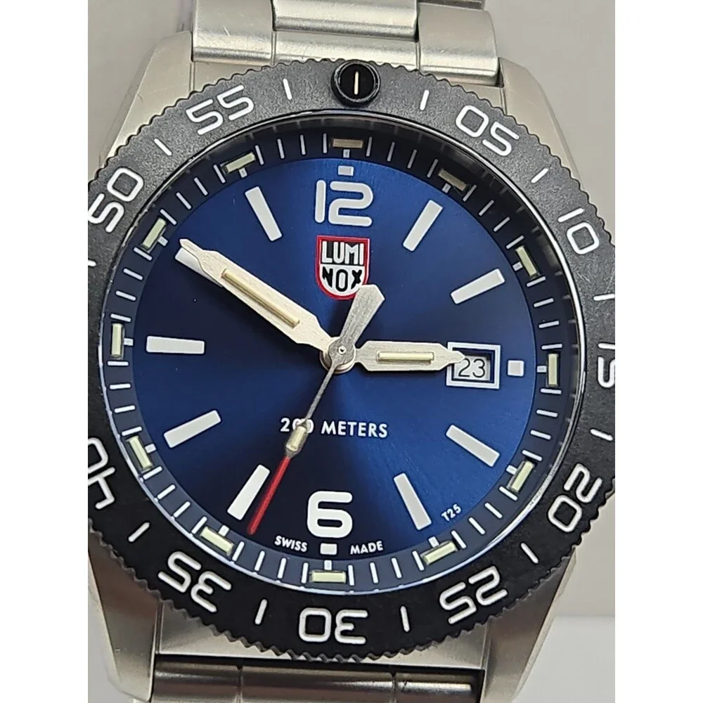 Mens Luminox Pacific Diver 48mm Blue Dial Steel Watch Sapphire Swiss New Battery